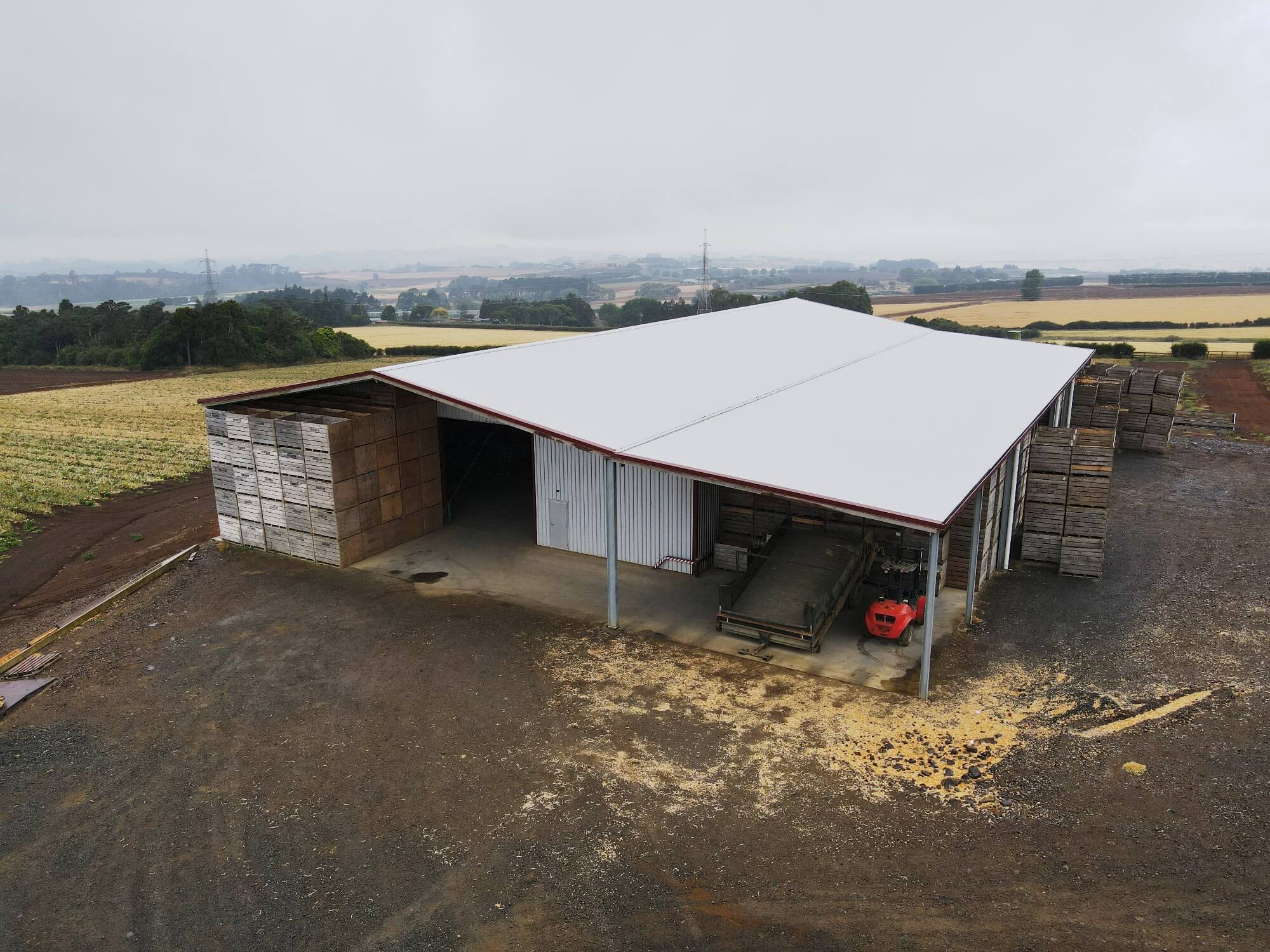 Large produce storage shed Large produce storage shed