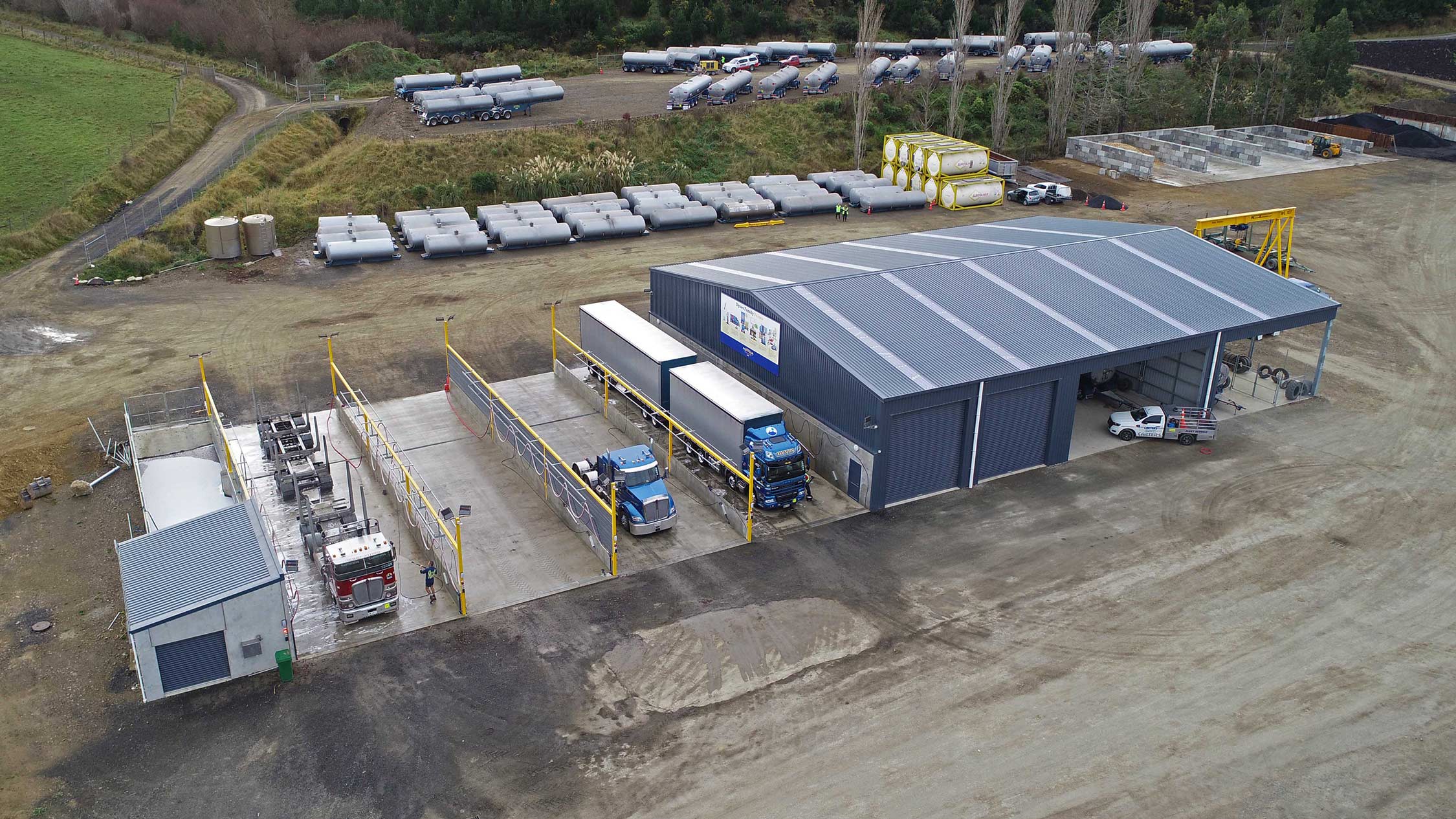 Large industrial workshop building